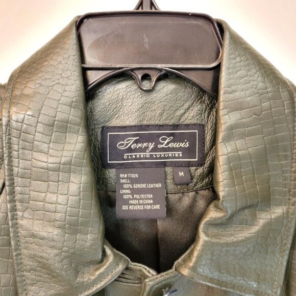 Terry Lewis Classic Luxuries Dark Green Leather Jacket Women's Size Medium - Picture 3 of 4